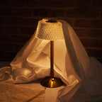 Crystal Table Lamp with USB Charging and Warm LED Light