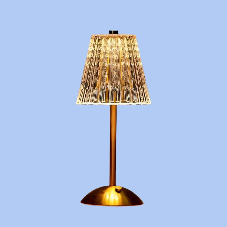 Crystal Table Lamp with USB Charging and Warm LED Light