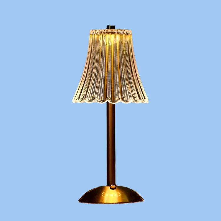 Crystal Table Lamp with USB Charging and Warm LED Light