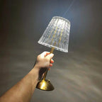 Wireless LED Crystal Table Lamp with Cord-Free Design for Bedroom or Office