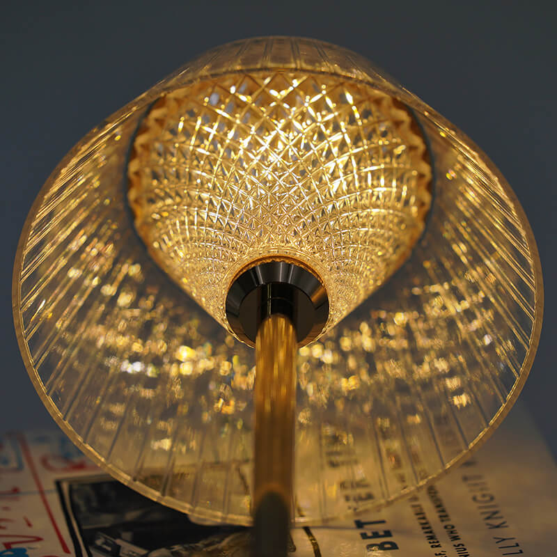 Wireless LED Crystal Table Lamp with Cord-Free Design for Bedroom or Office