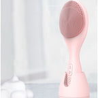 Electric facial cleanser with LED light & 42 °C heat technology | Silicone skincare device with sound vibration