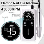 ProNail 45000RPM Electric Nail File – Portable Rechargeable E-File for Manicure & Acrylic Nails | Low Noise