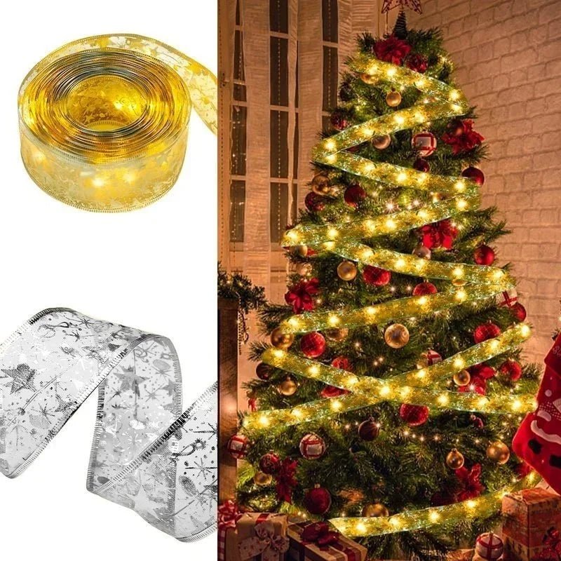 Enchanting Ribbon Fairy Lights – Christmas Tree Ornaments & Home Décor for a Magical New Year’s Celebration!