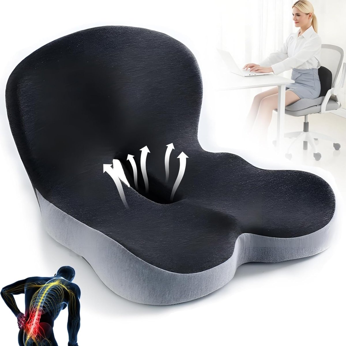 BODYFORM PAD – Ergonomic Memory Foam Seat Cushion for Everyday Comfort