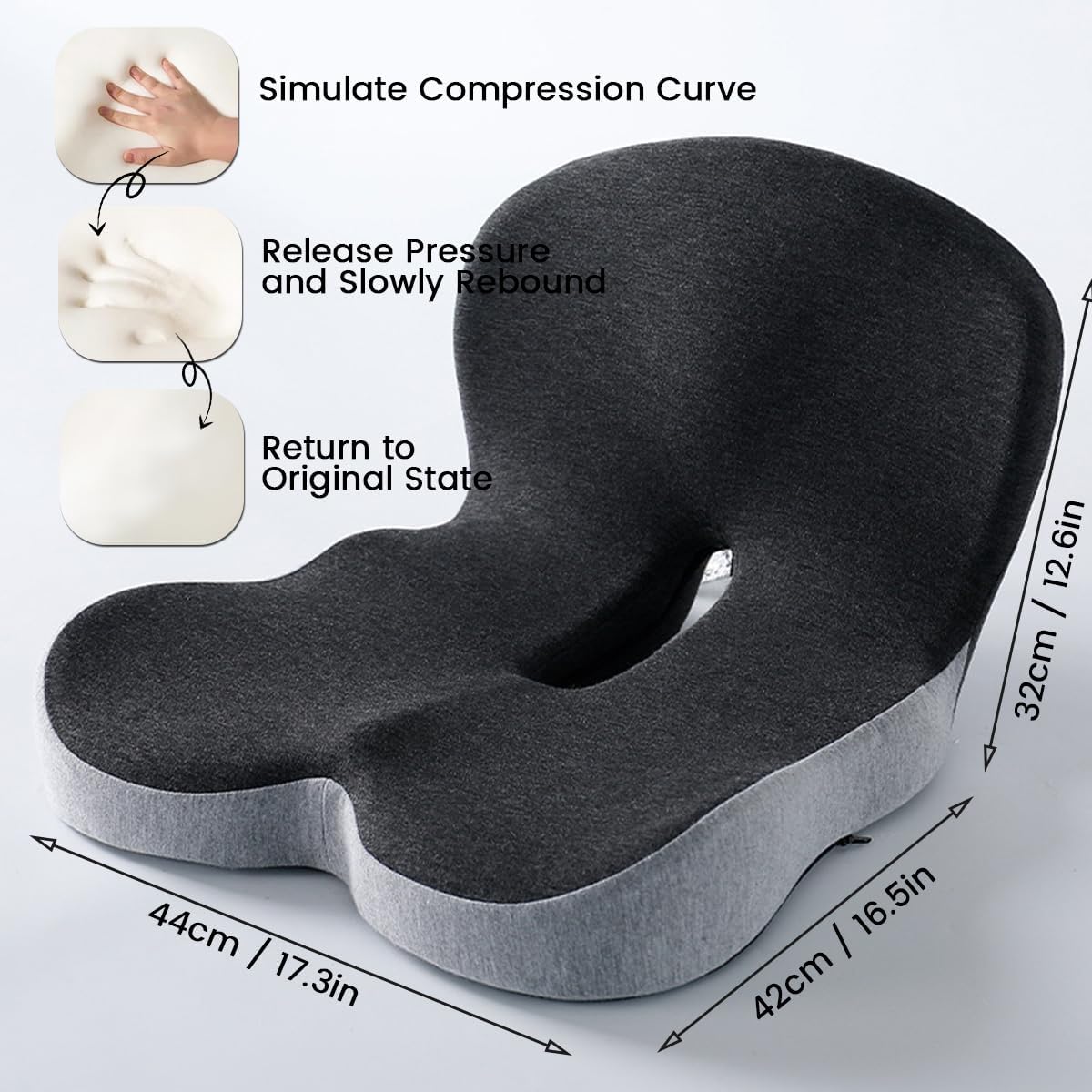 BODYFORM PAD – Ergonomic Memory Foam Seat Cushion for Everyday Comfort