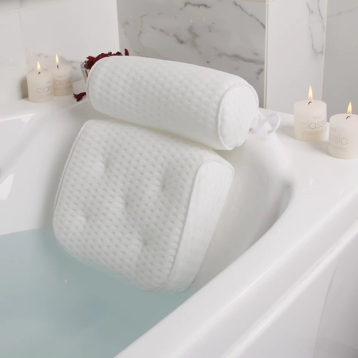 ErgoRelax Bath Pillow – Ergonomic, Quick-Drying Spa Pillow with Anti-Slip Suction Cups for Neck, Shoulder, and Back Support