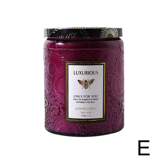 Scented candle glass with essential oils
