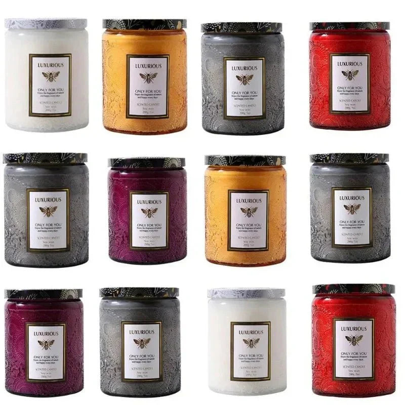Scented candle glass with essential oils