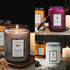 Scented candle glass with essential oils