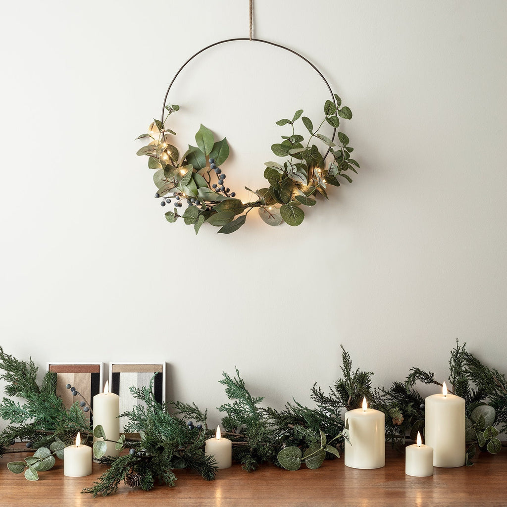 Christmas Wreath Eucalyptus LED Lights