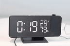 LED Projection Alarm Clock with Radio USB Charger Display