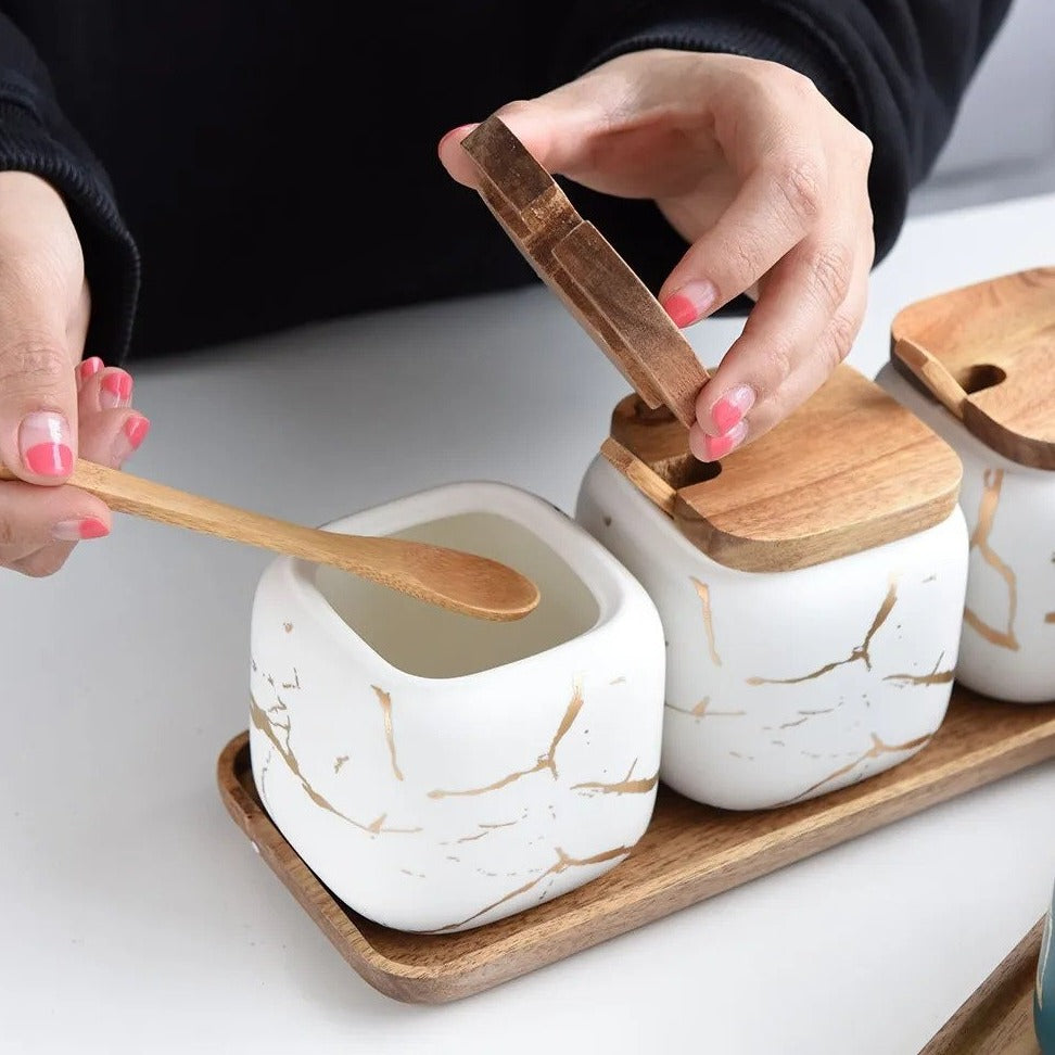 Stylish spice storage with an artistic touch