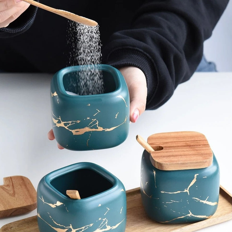 Stylish spice storage with an artistic touch