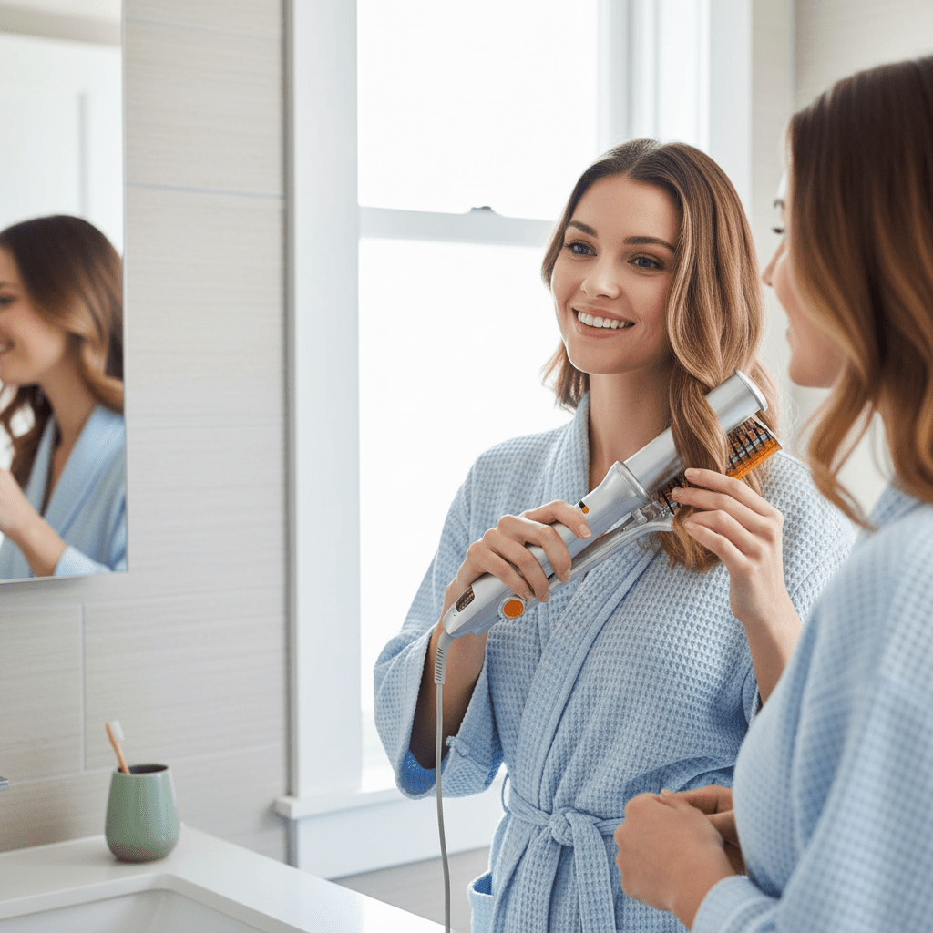 2-in-1 Rotating Hair Brush for Effortless Styling