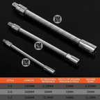 Flexible extension rod for electric wrench – Flexible torque adapter