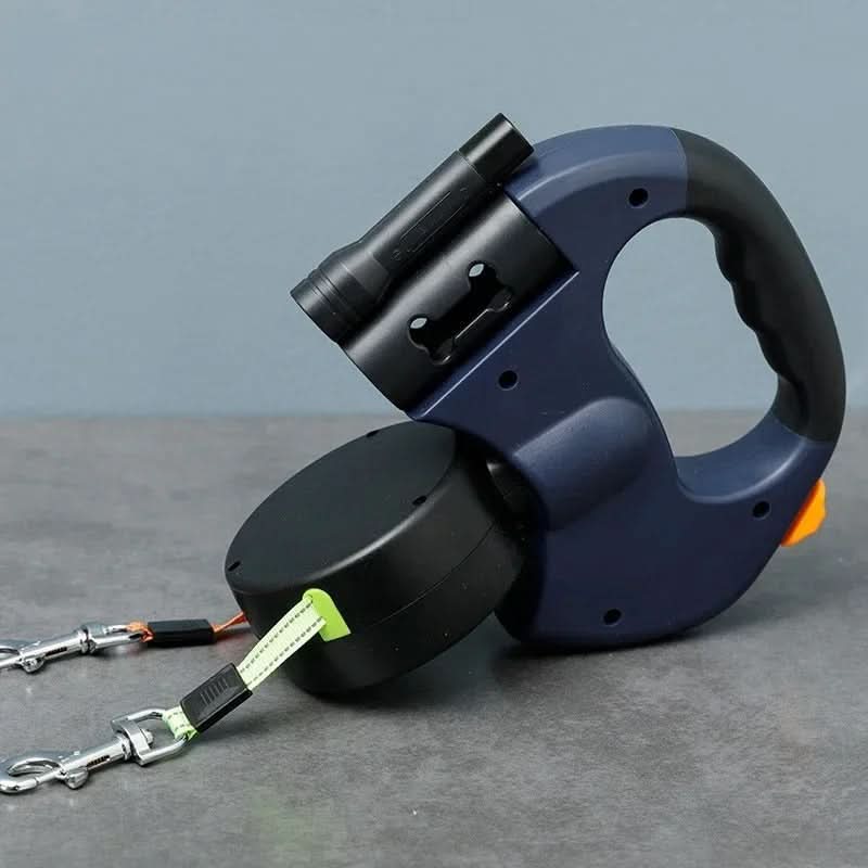 double lead with LED & bag dispenser for stress-free walks