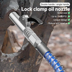 Powerful lock on grease connections with spring flex lines