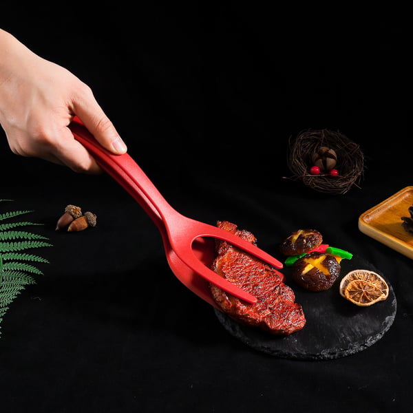 2-in-1 Tongs Handle and Elasticity Spatula