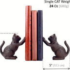 VintageCat - Rustic Cast Iron Bookends for Stylish Interiors