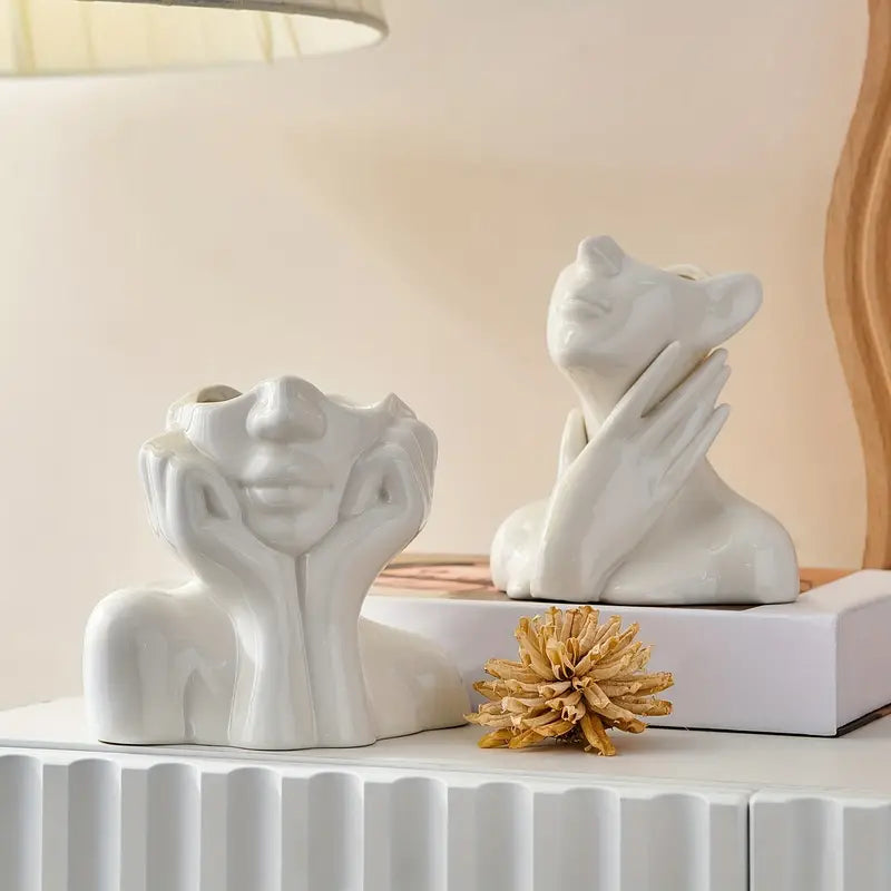 "Unique and Modern Ceramic Vase, Decorative Flower Vase for Living Room and Office"