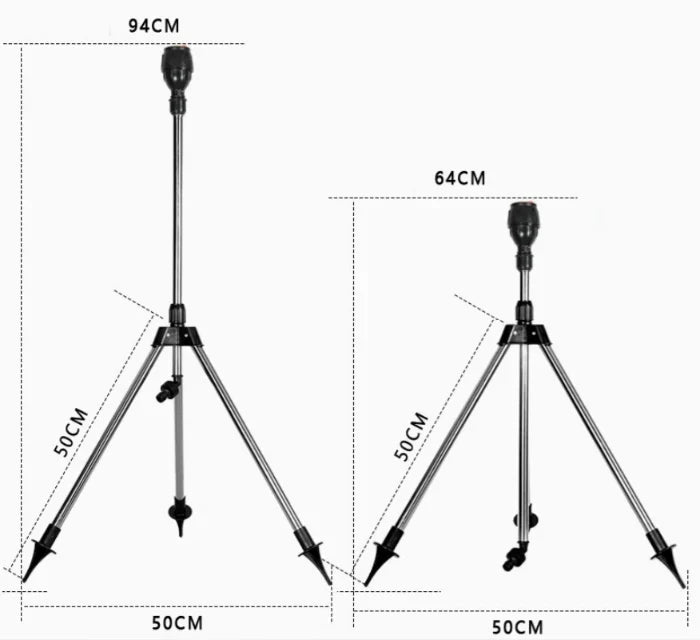 Rotating Tripod Garden Sprinkler with Adjustable Watering Coverage