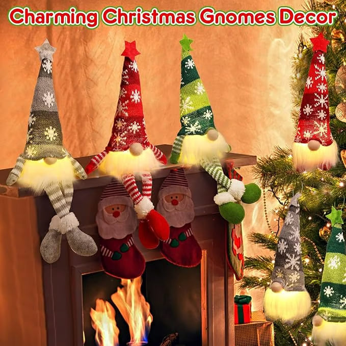 Christmas Elf with LED Light | Handmade Decoration Figure | Nordic Design