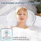 LuxieSpa 4D Luxe Bath Pillow - Breathable Pillow with Neck and Back Support for a Relaxing Bath