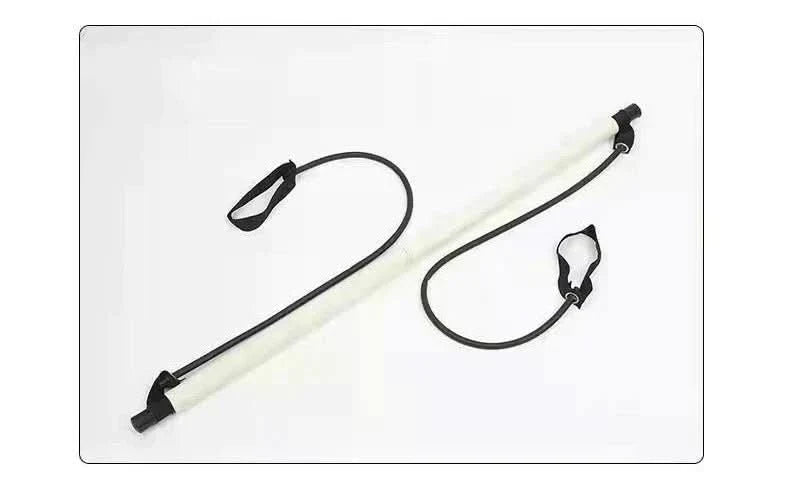 Portable Pilates training device with resistance bands
