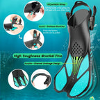 Snorkel fins SeaVana Glide | Adjustable & Short | Open Heel | For Travel & Leisure | Unisex