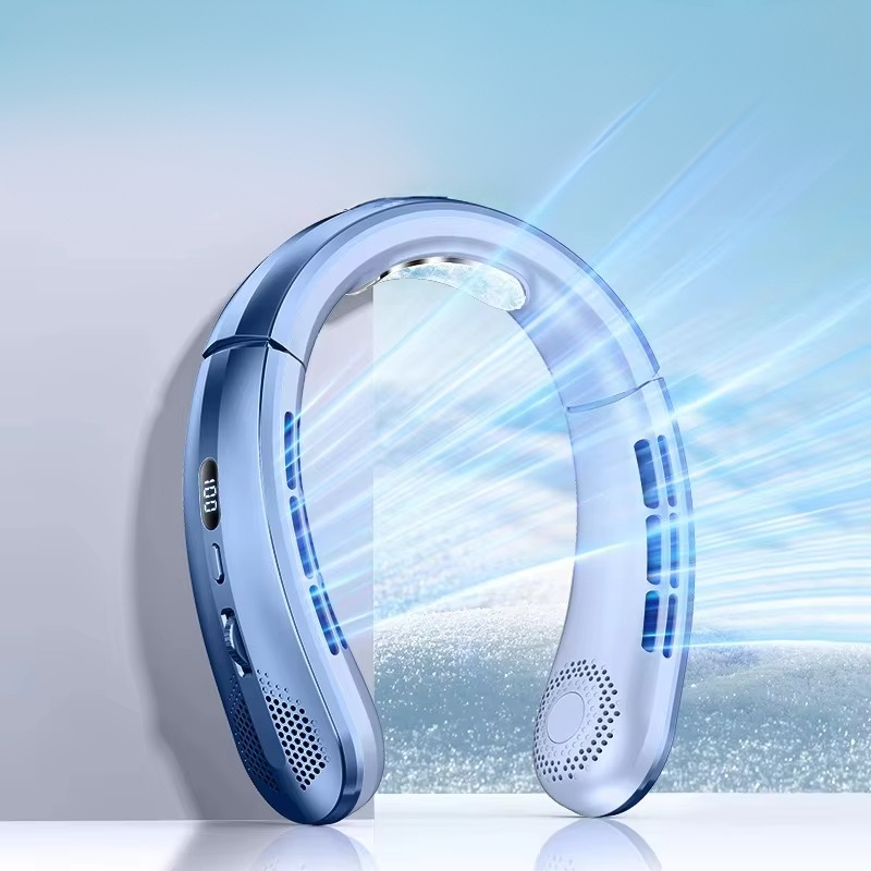 Portable Neck Air Conditioner Cooling Fan Rechargeable Leafless Personal Wearable