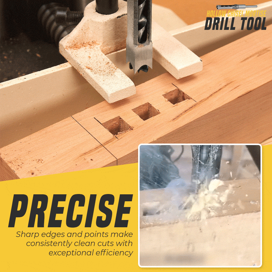 Hollow chisel bit – Precise square hole wood tool