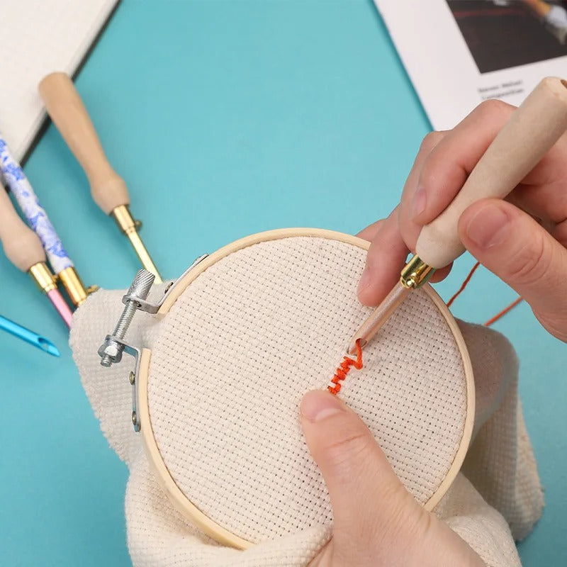 Stick and punch needle