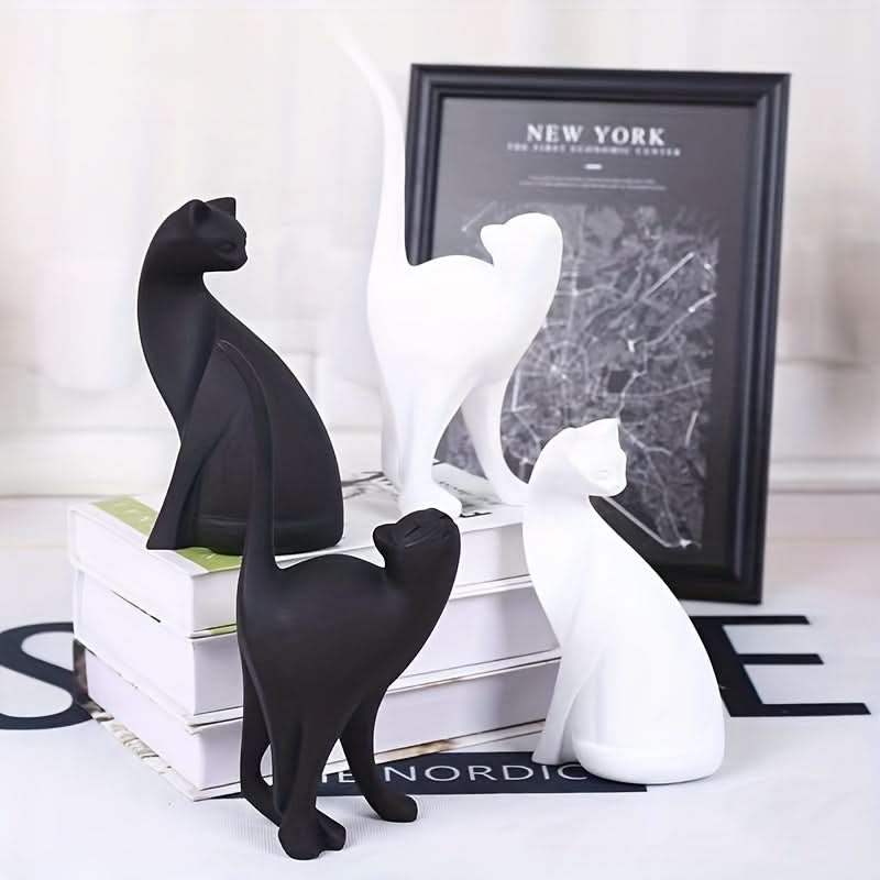 Modern Resin Cat Figurine – Nordic Style Decor