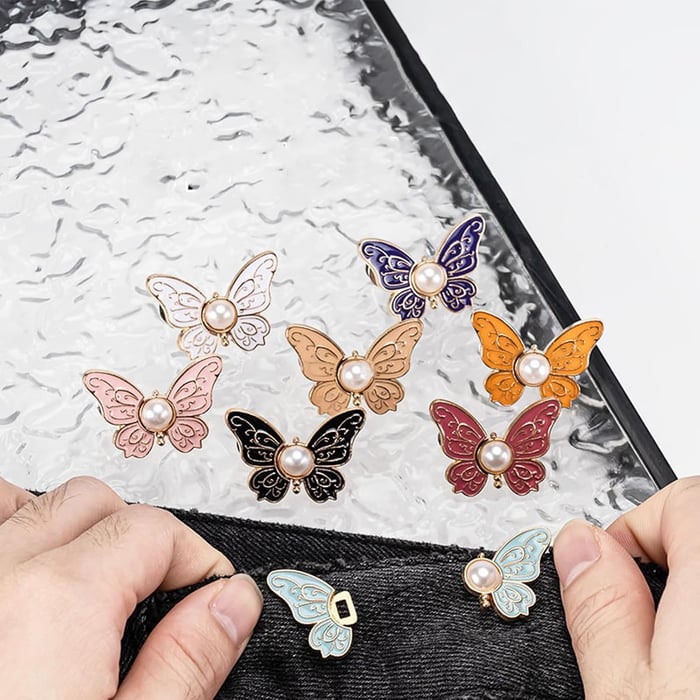 Detachable Clothing Clips | Adjustable Metal Waist Pins | No-Sew Jean & Skirt Fasteners