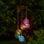 Solar Metal Ball Wind Chime – Solar Powered LED Garden Decoration with Soothing Sounds