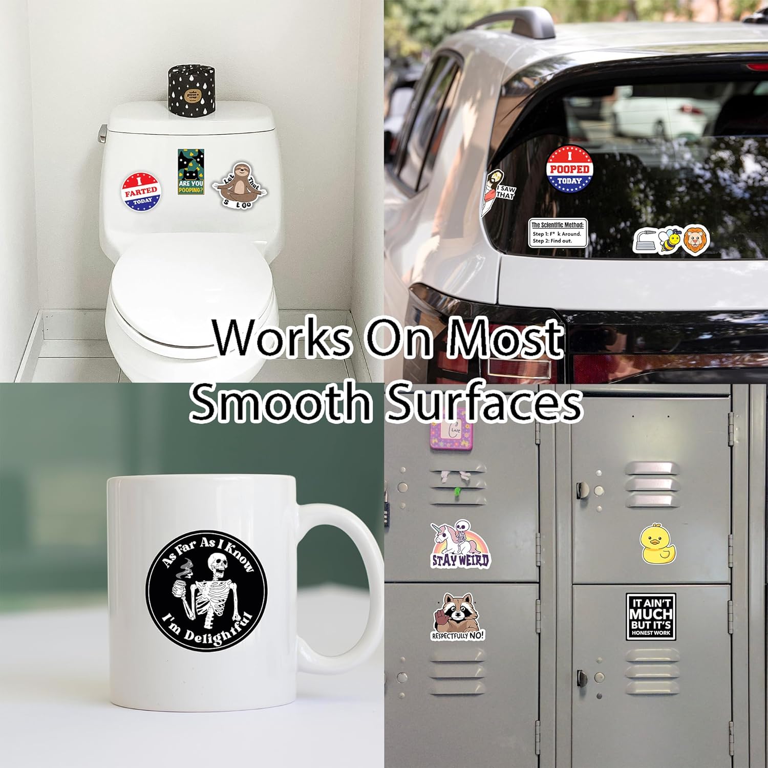 Set of 130 Funny Quote Stickers