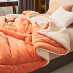 Solid thick double-sided velvet cube blanket