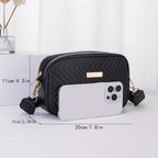 NoirGlitz Padded PU Messenger Bag – Black Elegant Shoulder Bag with Sequins and Removable Strap