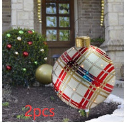 Inflatable Christmas Ball Outdoor Decoration 60cm – Weather Resistant PVC Christmas Decoration