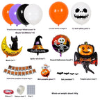 Halloween Balloon Set – Black Orange Purple with Pumpkin Print