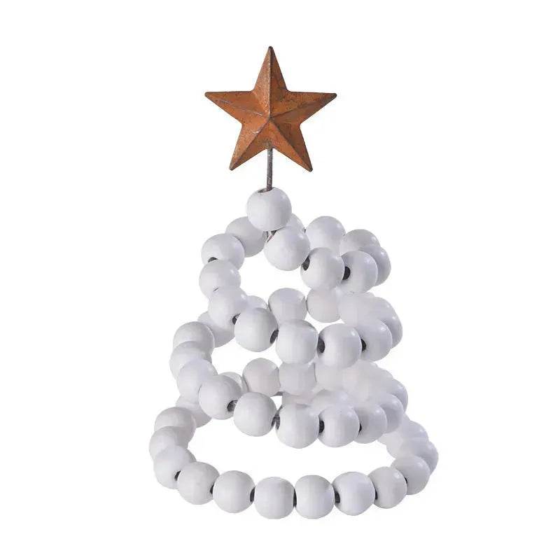 Creative Wooden DIY Twine Wooden Bead Christmas Tree decorations Ornaments
