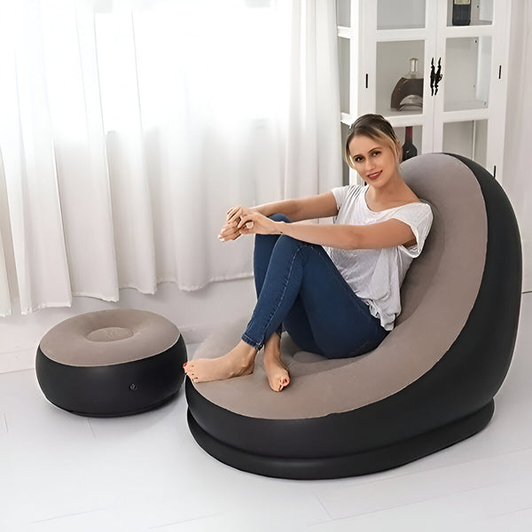 RelaxSeat Inflatable Lounge Chair with Footrest – Indoor & Outdoor Comfort