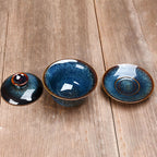 Vintage Kiln Ceramic Gaiwan Sancai Tea Cup Tea Cup and Saucer with Lid