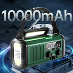 Solar emergency radio with power bank – crank radio with LED flashlight for camping & outdoor