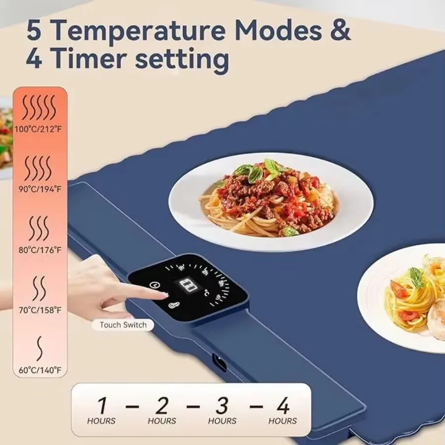 Safe Heat Roll-Up Electric Food Warmer Mat