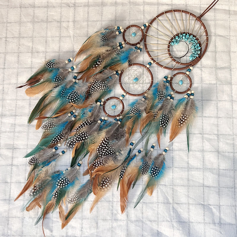 Turquoise Tree of Life Feather Dreamcatcher