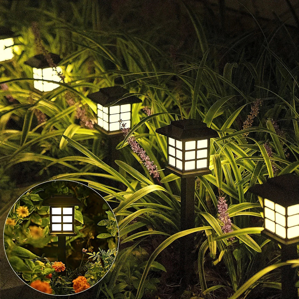 Solar Garden Lights in Lantern Style – Waterproof LED Path Lighting for Outdoor Areas