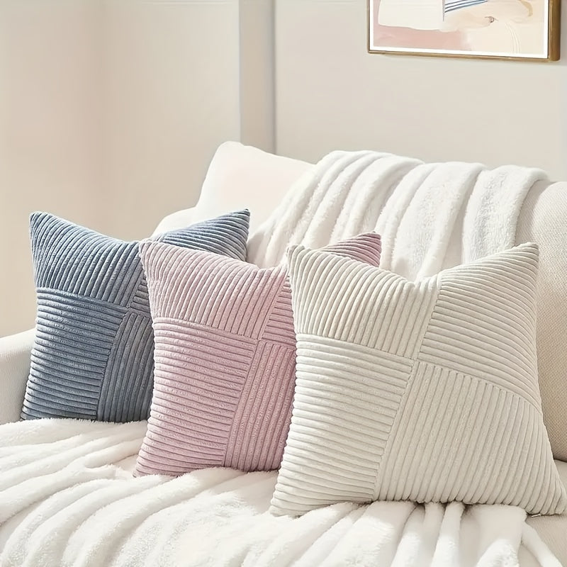 NordLiv Pillowcase Set | Boho Style | Soft Cord | 2 pieces, 45×45 cm, 50x50cm