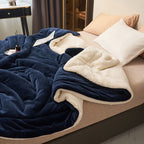 Solid thick double-sided velvet cube blanket